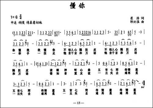 懂你-崔浩词-邹兴淮曲