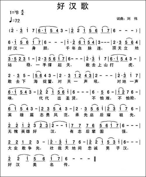好汉歌-刘伟词曲