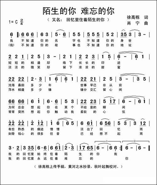 陌生的你-难忘的你-又名：回忆里住着陌生的你