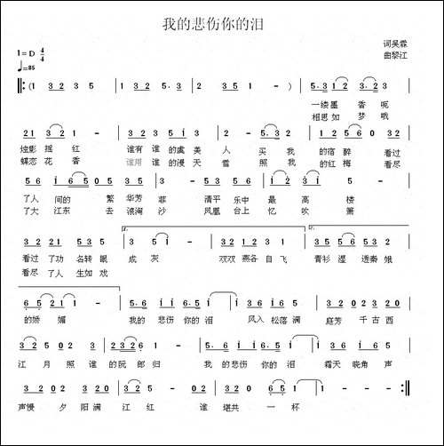 我的悲伤你的泪