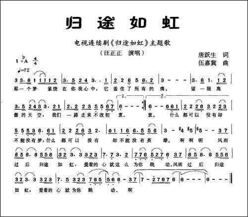 归途如虹-电视剧《归途如虹》主题曲