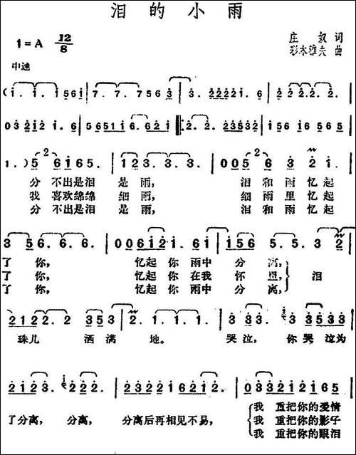 邓丽君演唱金曲：泪的小雨