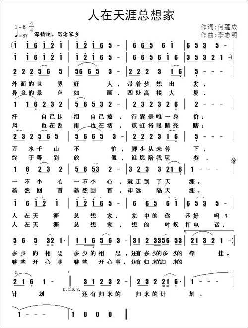 人在天涯总想家