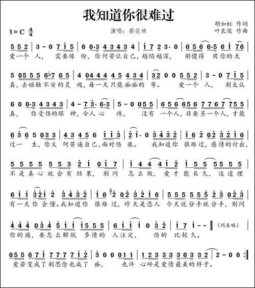 我知道你很难过