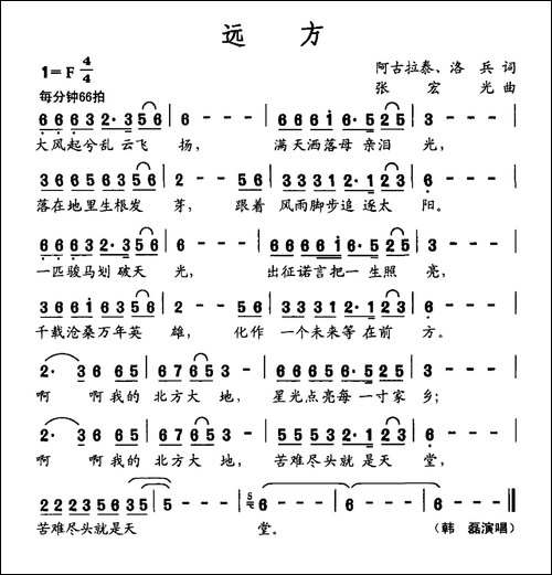 远方-阿古拉泰-洛兵词-张宏光曲