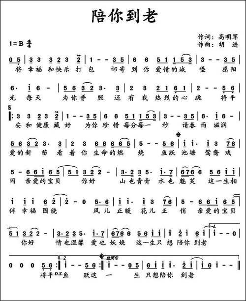 陪你到老-高明军词-胡进曲