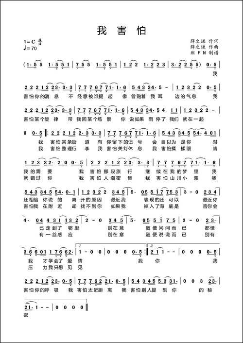 我害怕