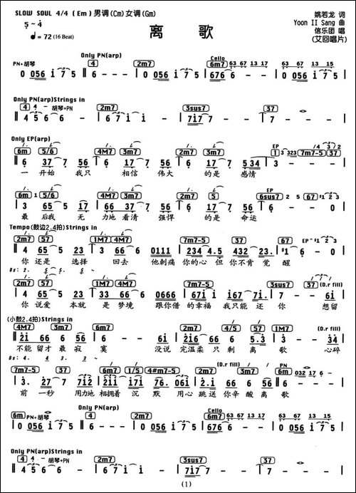 离歌-姚若龙词-Yoon-Il-Sang曲