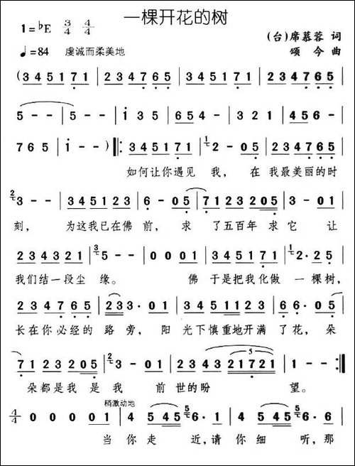 一棵开花的树-席慕蓉词-颂今曲