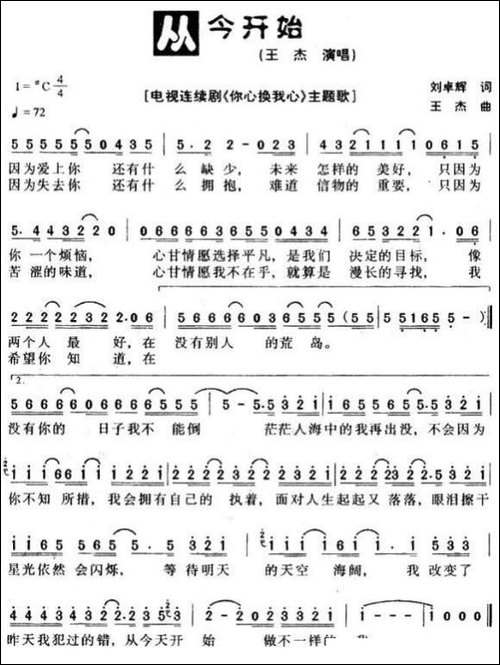 从今开始-电视剧《你心换我心》主题歌