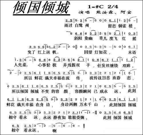 倾国倾城-阿宝-熊汝霖演唱版