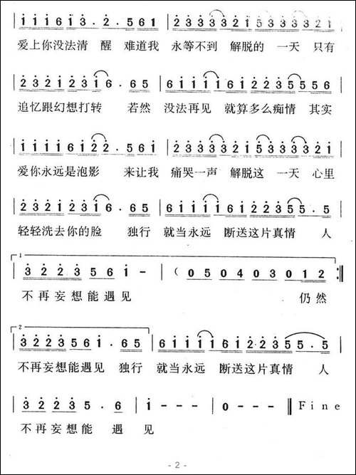 一天一天等下去-梁月记谱