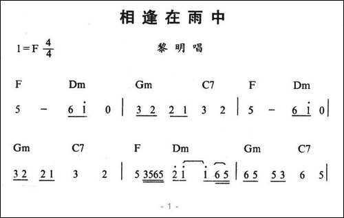 相逢在雨中-带和弦