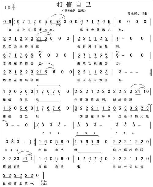 相信自己-零点乐队演唱版