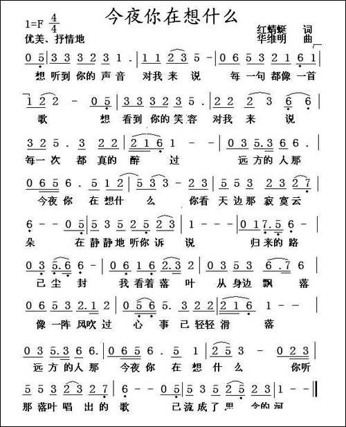 今夜你在想什么