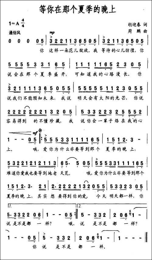 等你在那个夏季的晚上