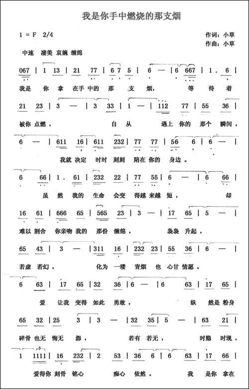 我是你手中燃烧的那支烟