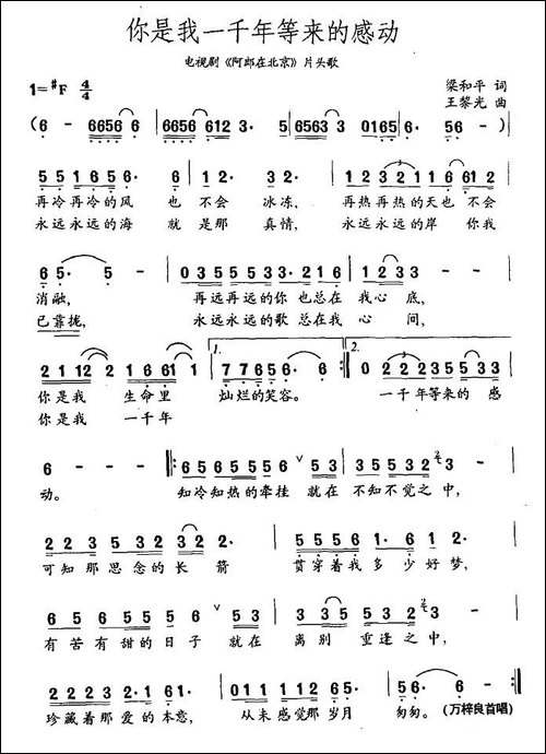 你是我一千年等来的感动-电视剧《阿郎在北京》片头歌
