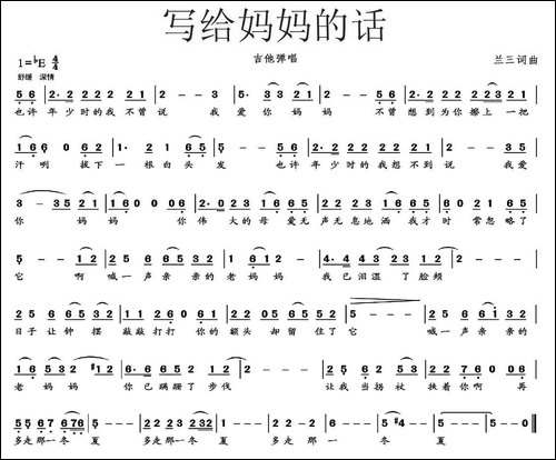 写给妈妈的话