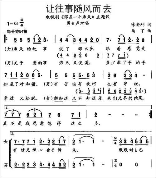 让往事随风而去-电视剧《那是一个春天》主题歌
