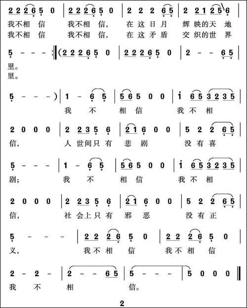 我不相信-程炎词-沈尊光-石铁民曲