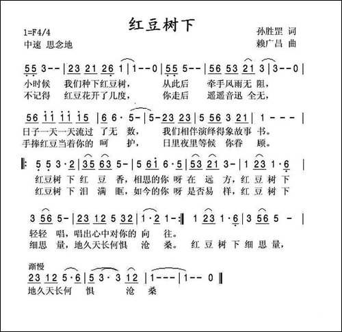 红豆树下