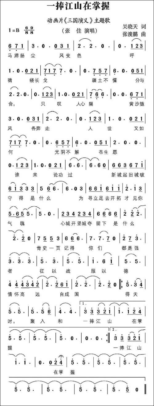 一捧江山在掌握-动画片《三国演义》主题歌