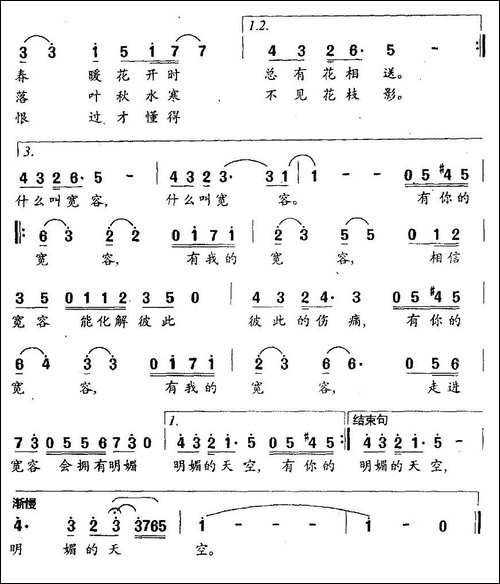 宽容-赵晓瑜词-王平曲