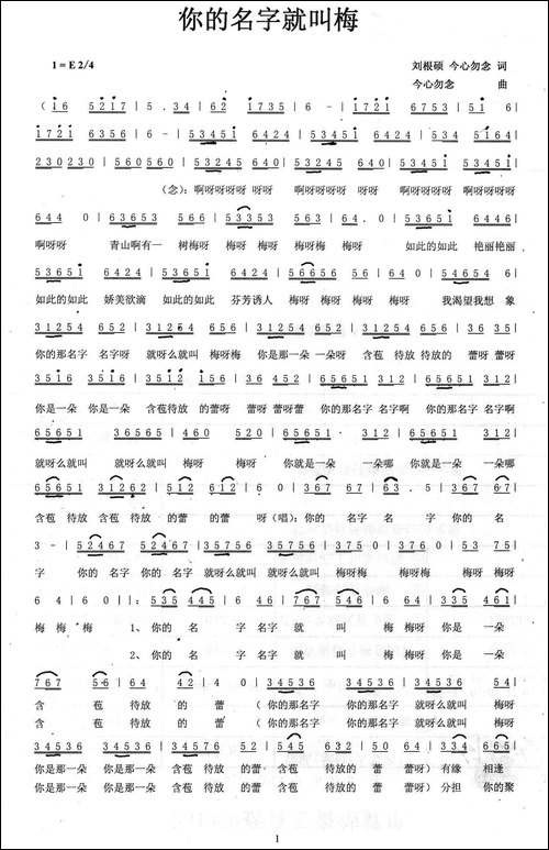 你的名字就叫梅