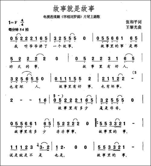 故事就是故事-电视剧《宰相刘罗锅》片尾曲