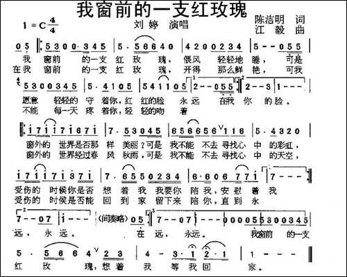 我窗前的一支红玫瑰