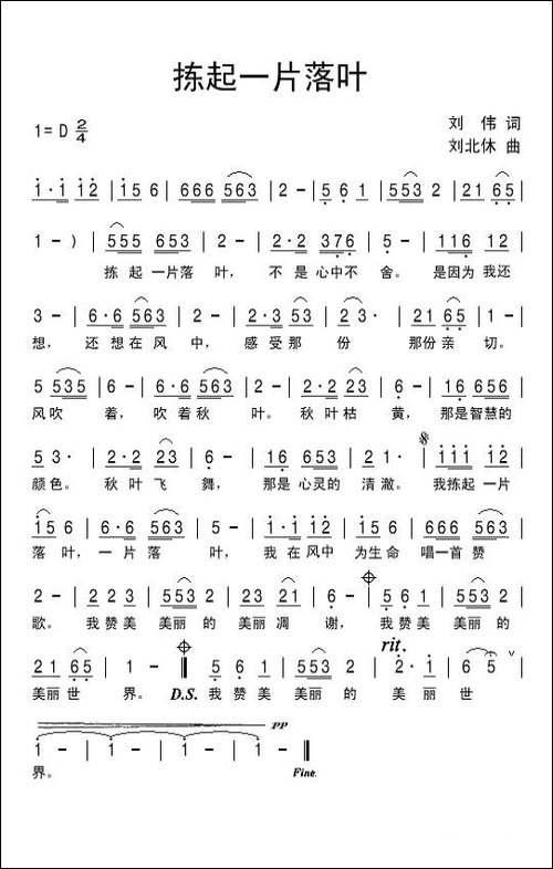 拣起一片落叶