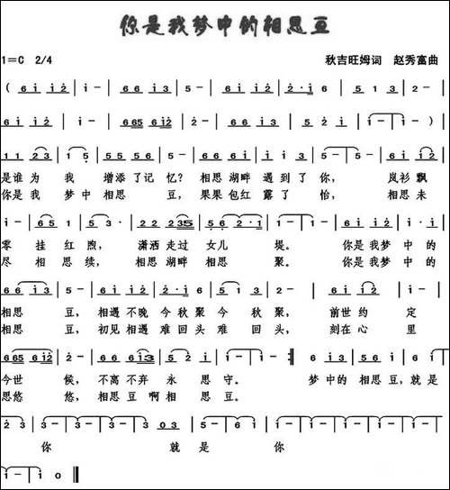 你是我梦中的相思豆