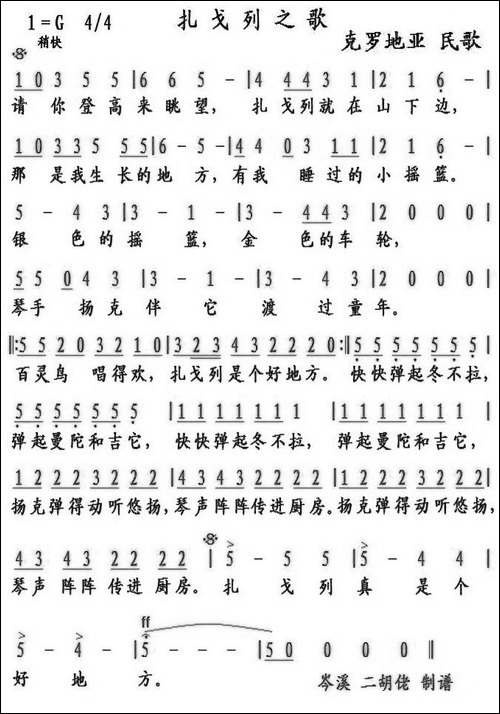 [克罗地亚]扎戈列之歌