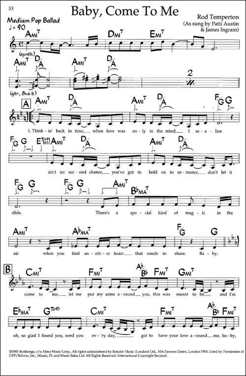 Baby,Come-To-Me-带和弦五线谱