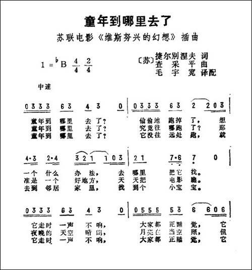 童年到哪里去了-苏联电影《维思努兴的幻想》插曲