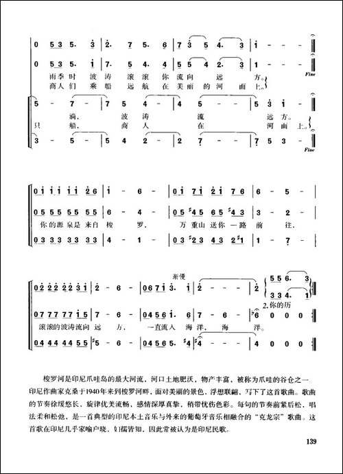 [印尼]梭罗河-领唱、重唱、同声二部和三部合唱