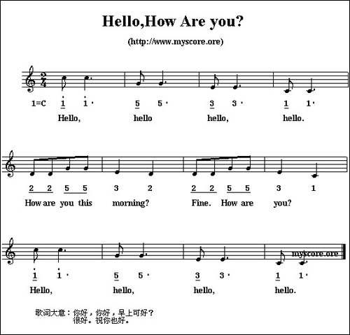 Hello，How-are-you？-问候歌