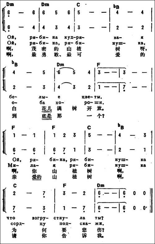 [前苏联]山楂树-中俄文对照