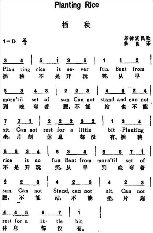 [菲律宾]插秧-Planting-Rice-汉英文对照