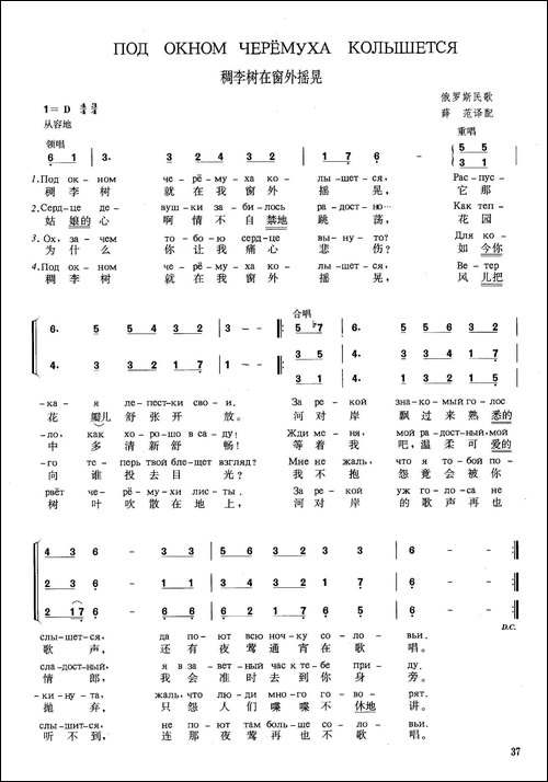 [俄]稠李树在窗外摇晃