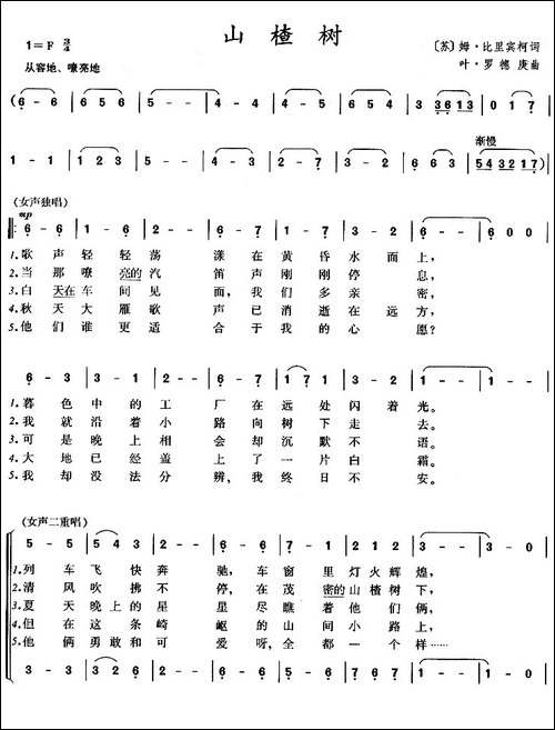 [前苏联]-山楂树-二重唱、钟立民配歌版-