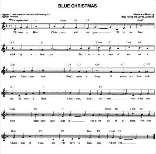 BLUE-CRISTMAS-五线谱