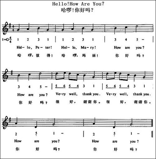 Hello!How-Are-You？--哈啰!你好吗？