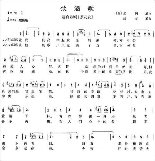 [意]饮酒歌-歌剧《茶花女》选曲、领唱+合唱-