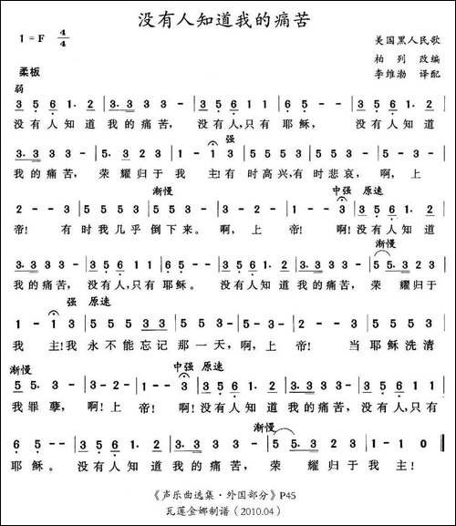 没有人知道我的痛苦-美