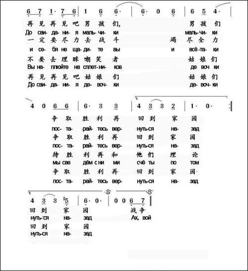 [前苏联]再见吧男孩们-中俄文歌词
