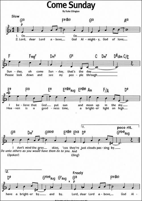 蓝调音乐：Come-Sunday