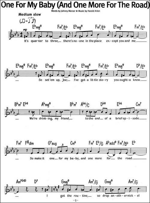 蓝调音乐：One-For-My-Baby-And-One-More-For-The-Road