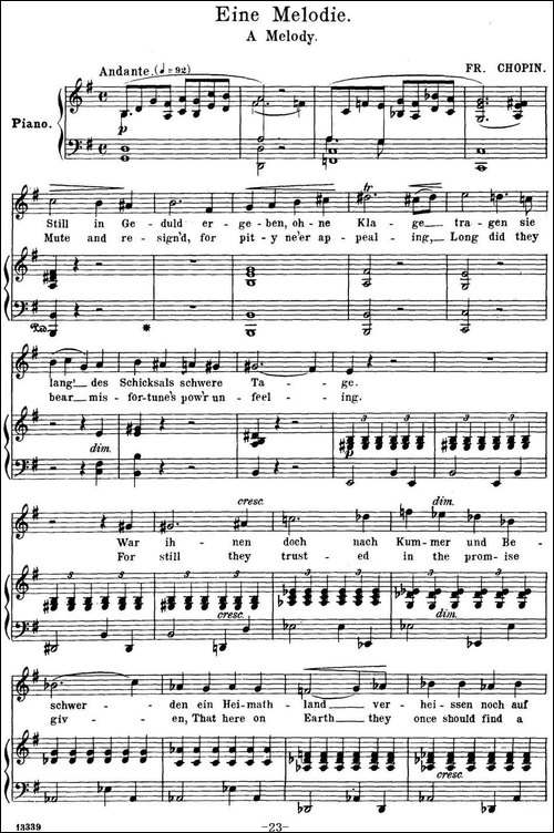 Chopin-17-Polish-Songs-Op.74,No.9-Eine-Melodie.-A-Melody.-